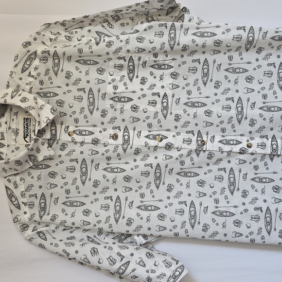 Mountain Khakis White & Gray Relaxed Fit Mens Cotton Shirt. Size Medium - Picture 2 of 12